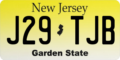 NJ license plate J29TJB