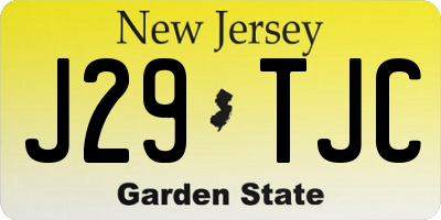 NJ license plate J29TJC