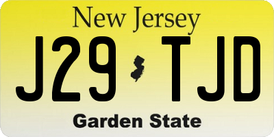 NJ license plate J29TJD