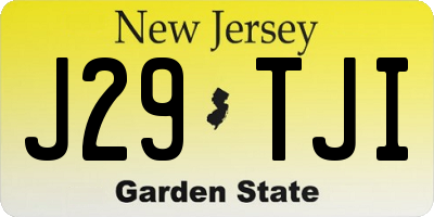 NJ license plate J29TJI