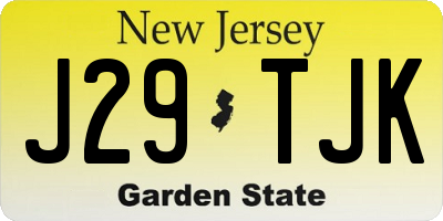 NJ license plate J29TJK