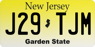 NJ license plate J29TJM
