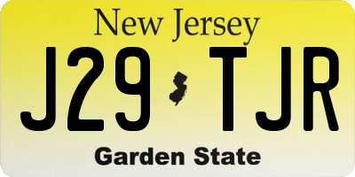NJ license plate J29TJR