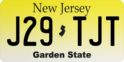NJ license plate J29TJT