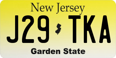NJ license plate J29TKA