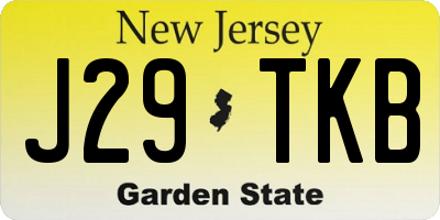 NJ license plate J29TKB