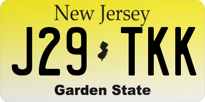NJ license plate J29TKK