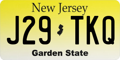 NJ license plate J29TKQ