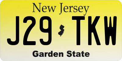 NJ license plate J29TKW