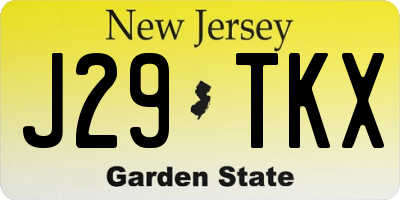 NJ license plate J29TKX