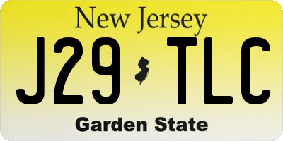 NJ license plate J29TLC