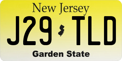 NJ license plate J29TLD