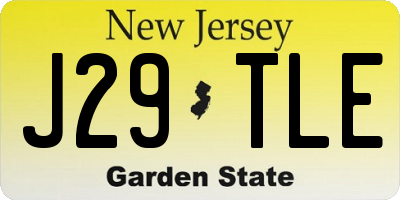 NJ license plate J29TLE