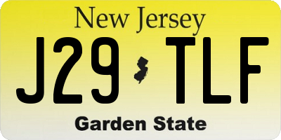 NJ license plate J29TLF