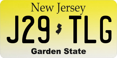 NJ license plate J29TLG