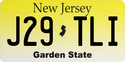 NJ license plate J29TLI