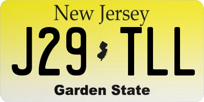 NJ license plate J29TLL