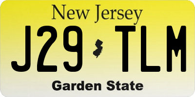 NJ license plate J29TLM