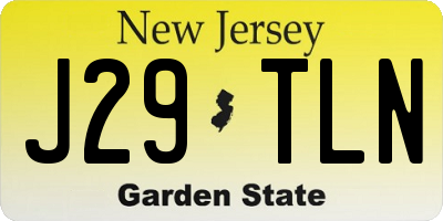 NJ license plate J29TLN