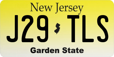 NJ license plate J29TLS