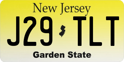 NJ license plate J29TLT