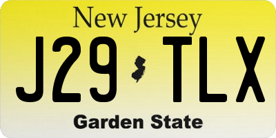 NJ license plate J29TLX