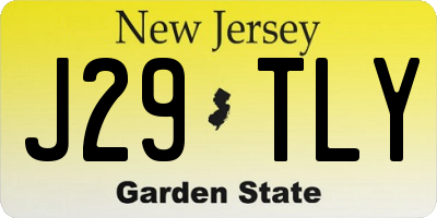 NJ license plate J29TLY