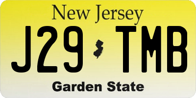 NJ license plate J29TMB