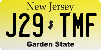 NJ license plate J29TMF