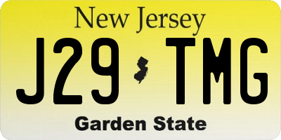 NJ license plate J29TMG