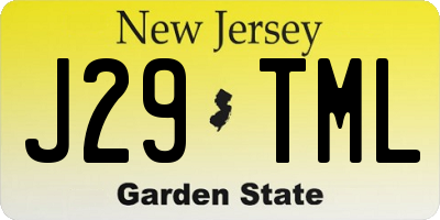 NJ license plate J29TML