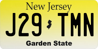 NJ license plate J29TMN