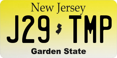 NJ license plate J29TMP