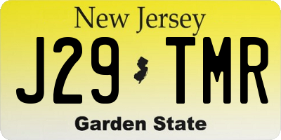 NJ license plate J29TMR