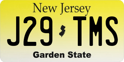 NJ license plate J29TMS