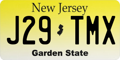 NJ license plate J29TMX
