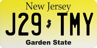 NJ license plate J29TMY
