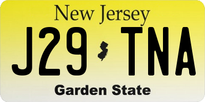NJ license plate J29TNA