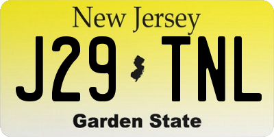 NJ license plate J29TNL