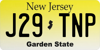 NJ license plate J29TNP