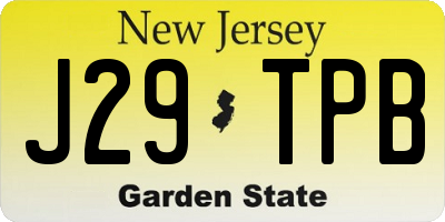 NJ license plate J29TPB