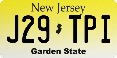 NJ license plate J29TPI