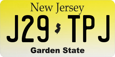 NJ license plate J29TPJ
