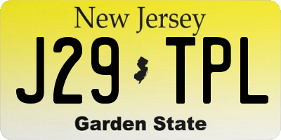 NJ license plate J29TPL