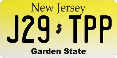 NJ license plate J29TPP