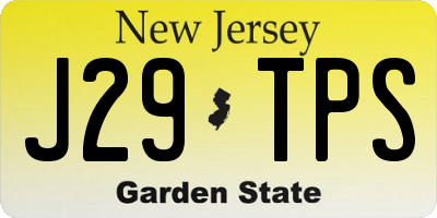 NJ license plate J29TPS