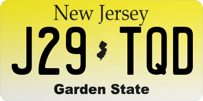 NJ license plate J29TQD