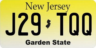 NJ license plate J29TQQ