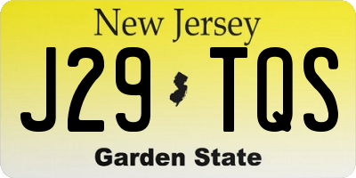 NJ license plate J29TQS