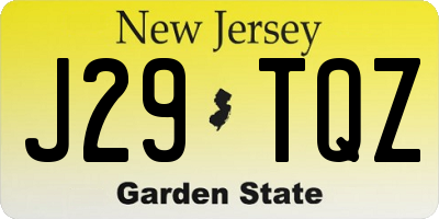 NJ license plate J29TQZ